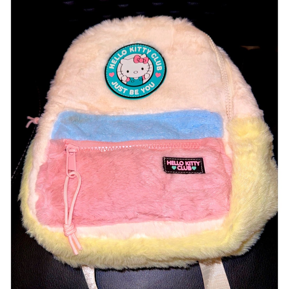Zara Hello Kitty Club Mini Backpack NWOT Faux Fur Pastel Sanrio